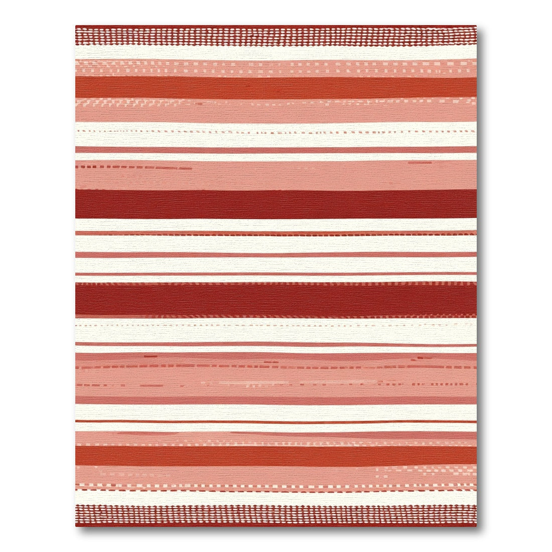 Terracotta Pink Striped Abstract Rug