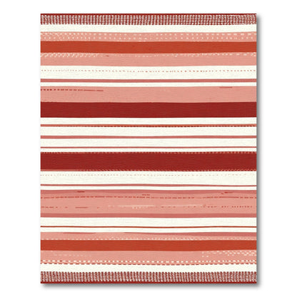 Terracotta Pink Striped Abstract Rug