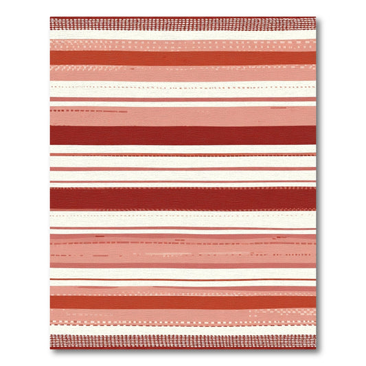 Terracotta Pink Striped Abstract Rug
