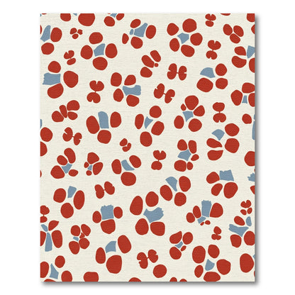 Warm Red And Blue Floral Scatter Rug