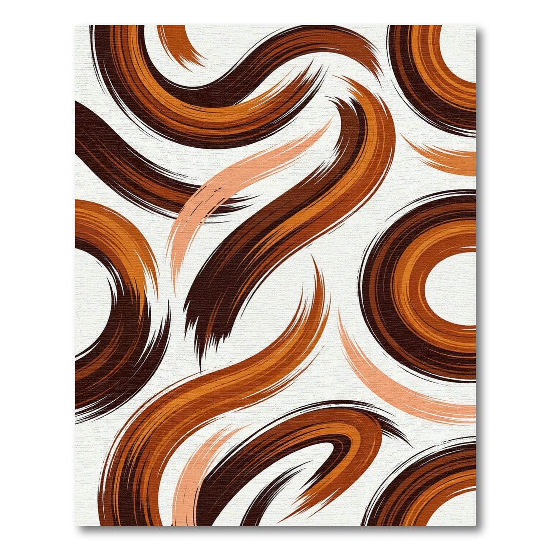 Abstract Copper Swirls Earthy Tone Rug