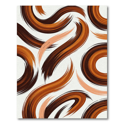 Abstract Copper Swirls Earthy Tone Rug
