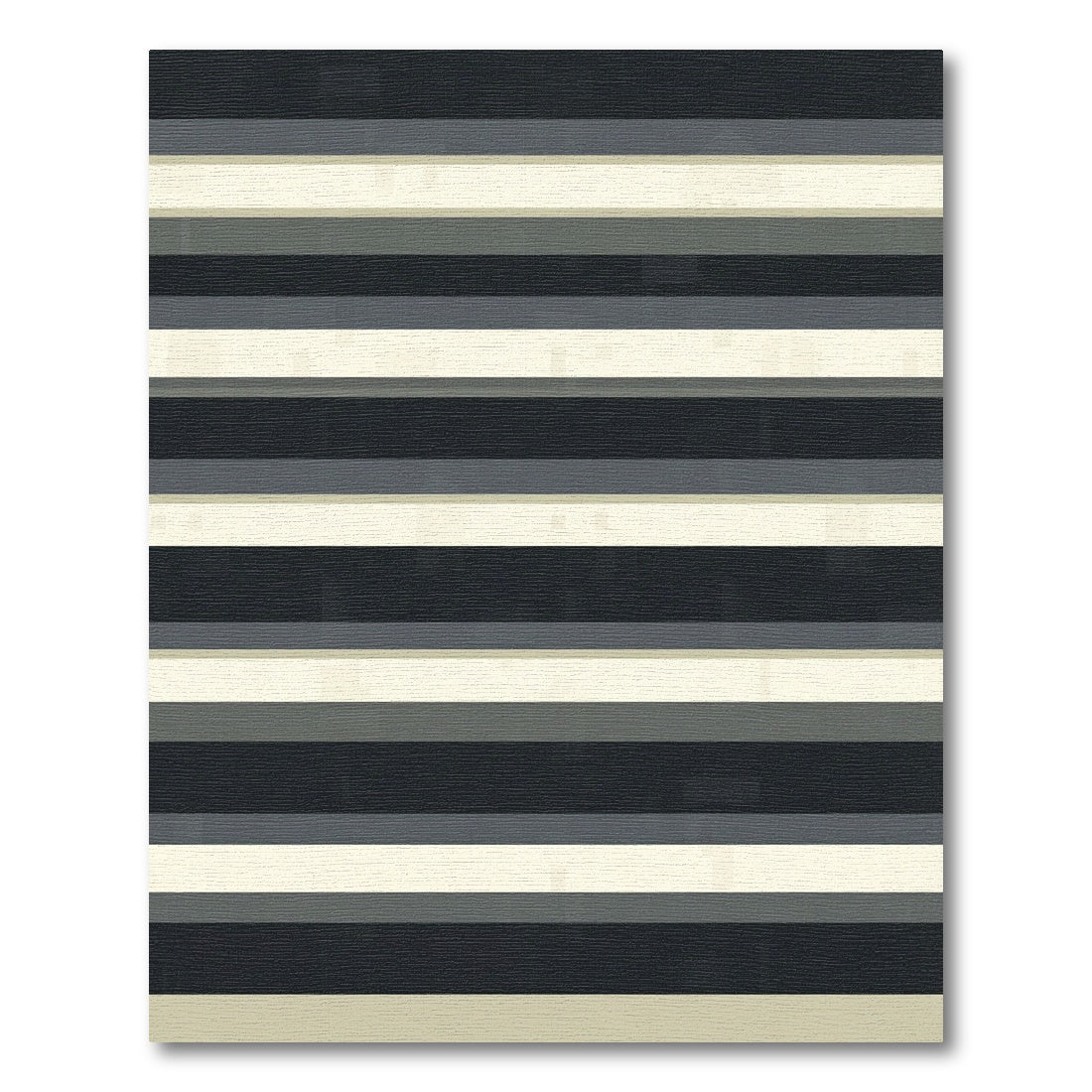 Chic Grey Cream Horizontal Stripe Rug