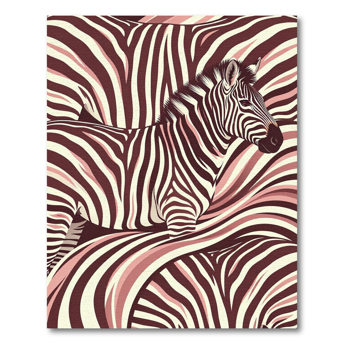 Crimson Zebra Stripe Abstract Rug