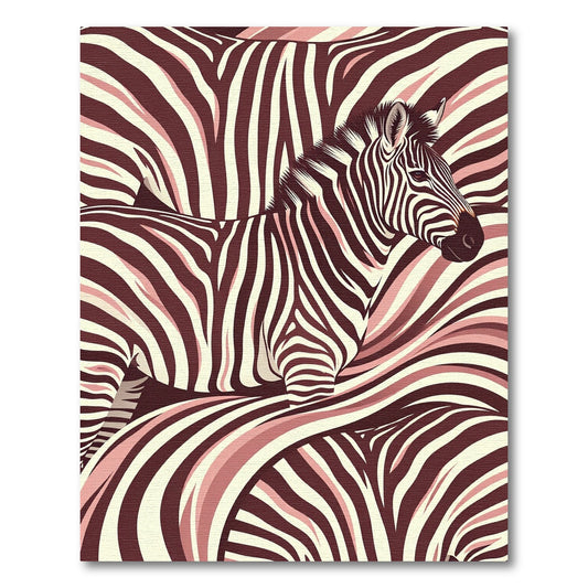 Crimson Zebra Stripe Abstract Rug