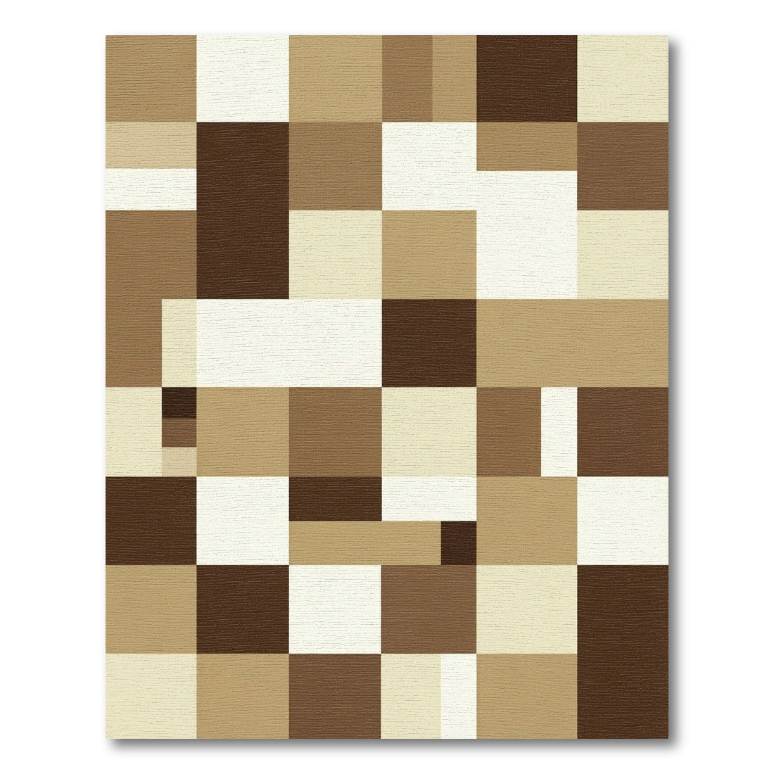 Earthy Geometric Blocks Rug