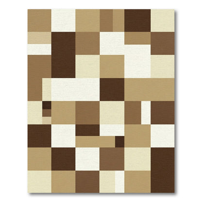 Earthy Geometric Blocks Rug