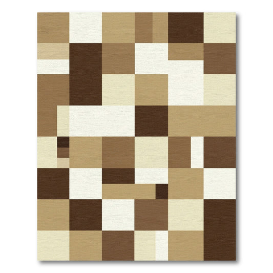 Earthy Geometric Blocks Rug