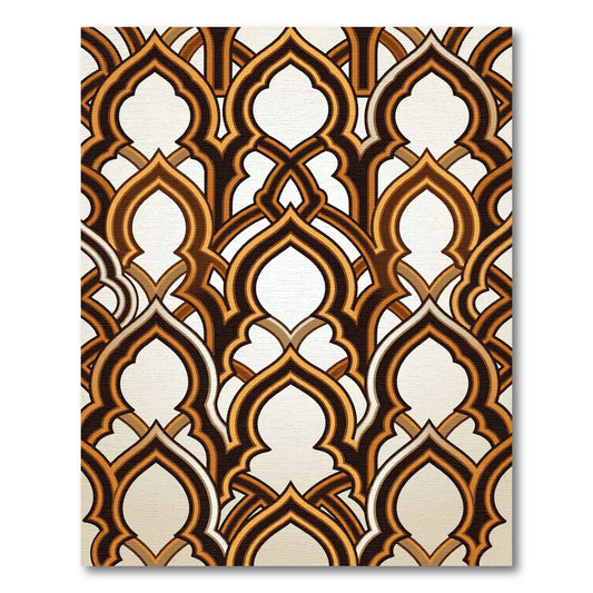 Rich Brown and Gold Trellis Rug