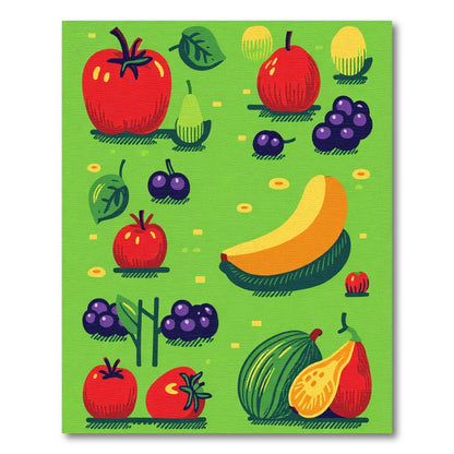 Vibrant Red Yellow Fruit Garden Rug
