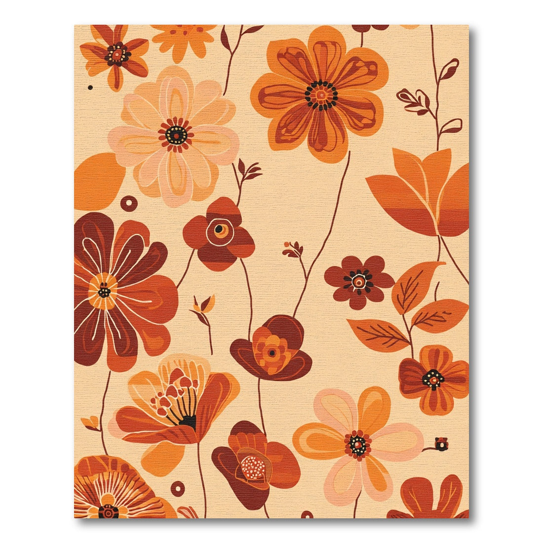 Warm Earthy Tone Floral Medley Rug