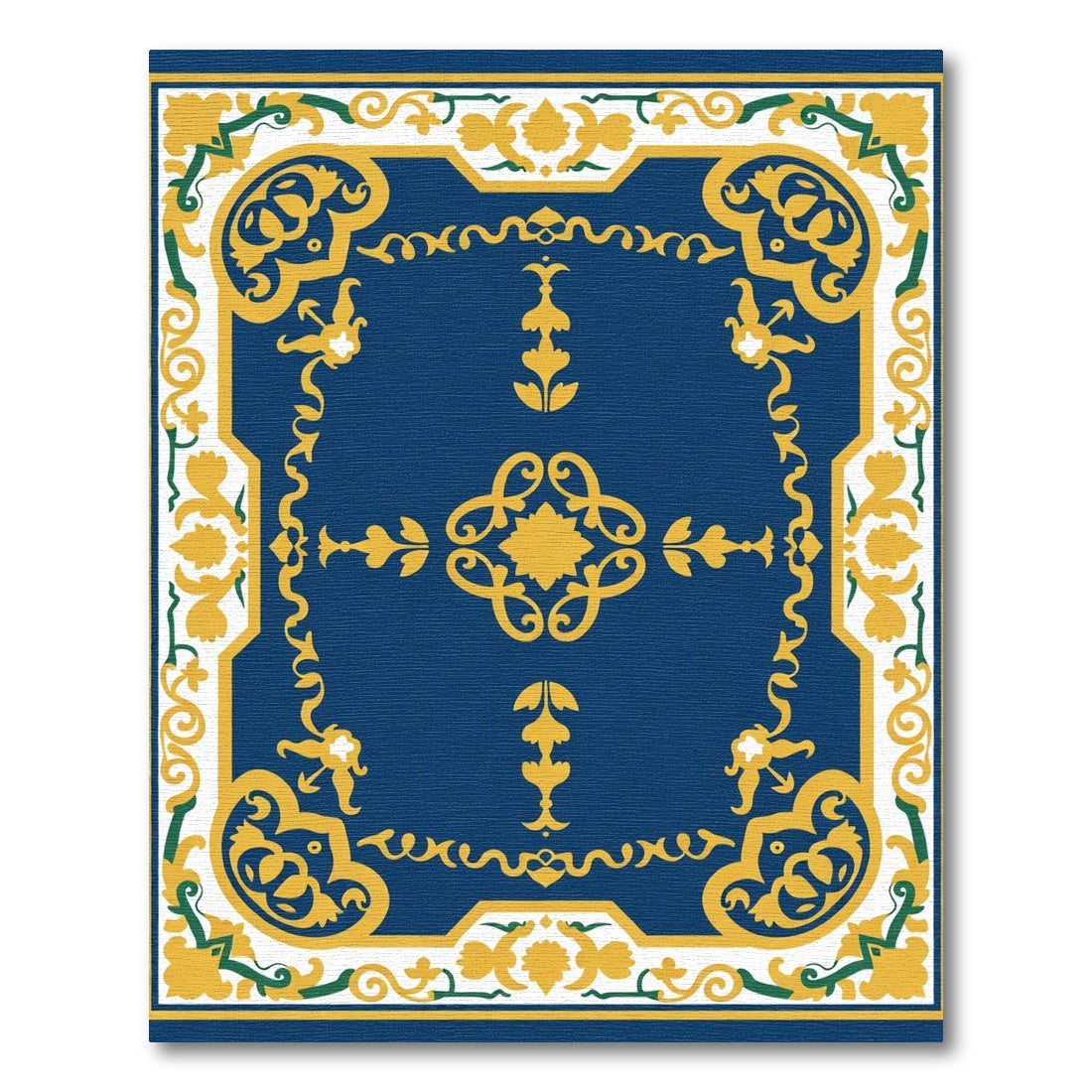 Ornate Sapphire Golden Bloom Rug