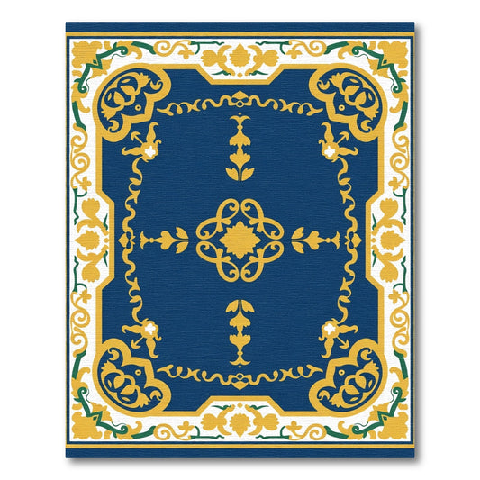 Ornate Sapphire Golden Bloom Rug