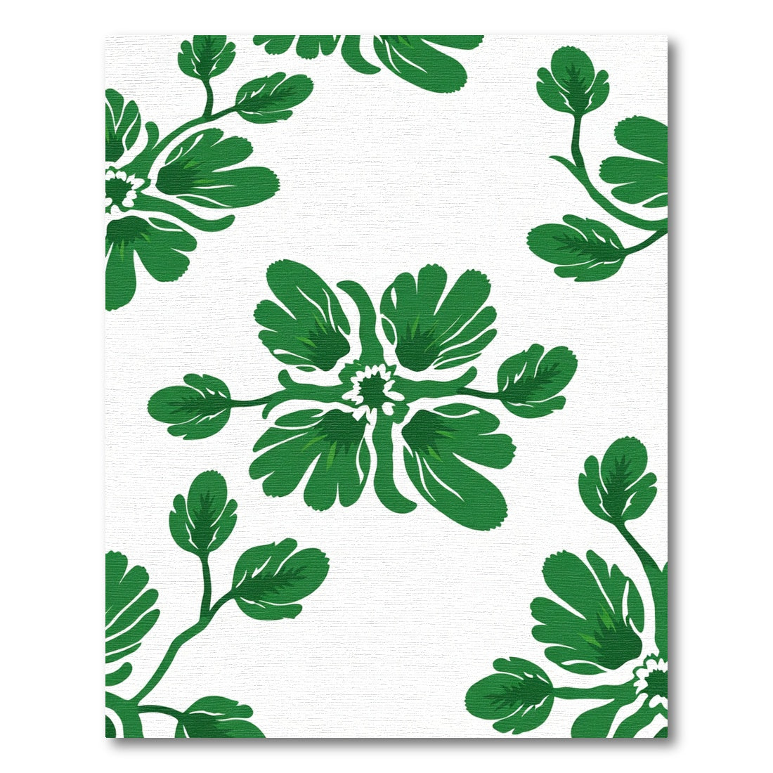 Lush Green Floral Symmetry Rug