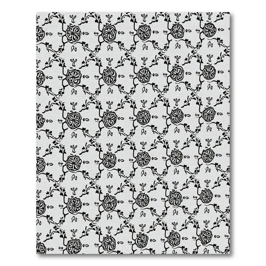 Monochromatic Sketch Floral Vine Rug