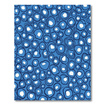 Oceanic Blue Circles Abstract Rug