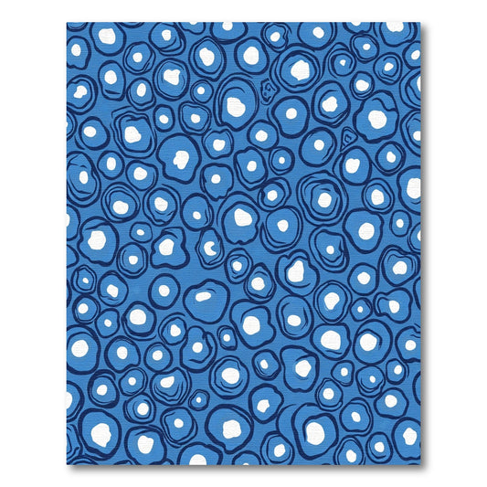 Oceanic Blue Circles Abstract Rug