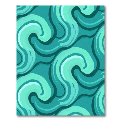 Aqua Swirls Abstract Flowing Pattern Rug