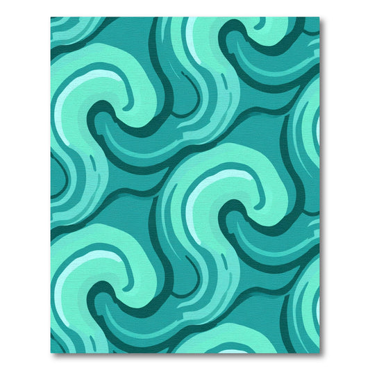 Aqua Swirls Abstract Flowing Pattern Rug