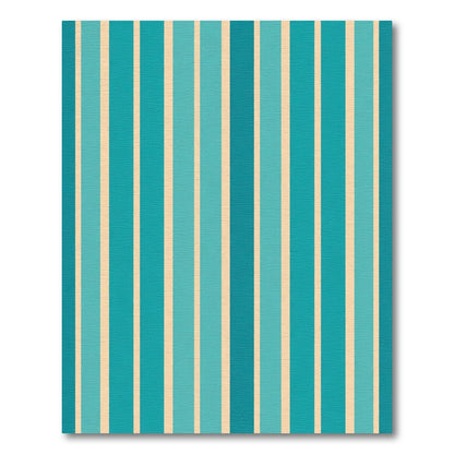 Ocean Blue Vertical Stripe Rug