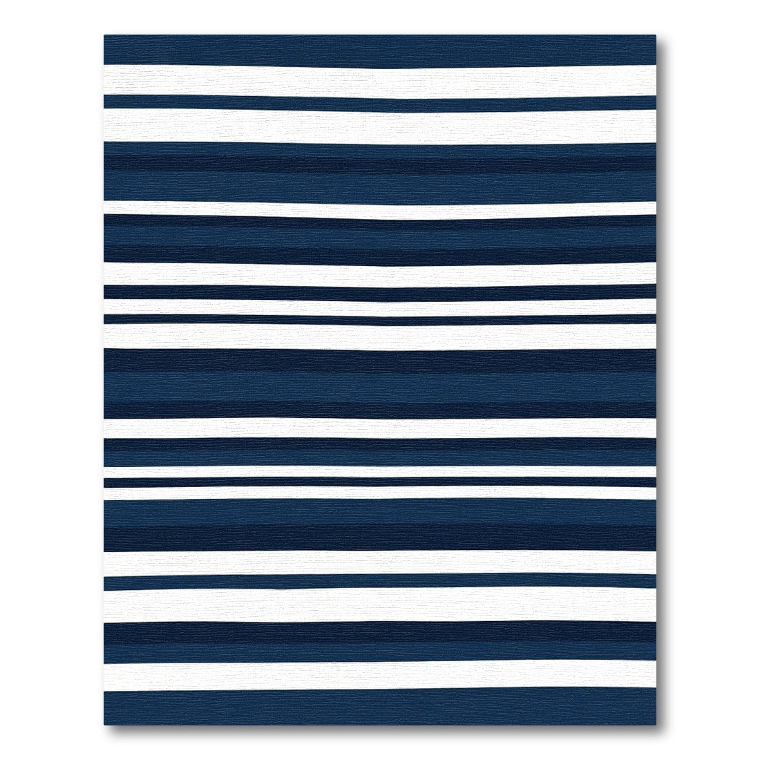 Navy White Striped Modern Textile Rug