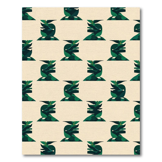Emerald Abstract Botanical Forms Rug