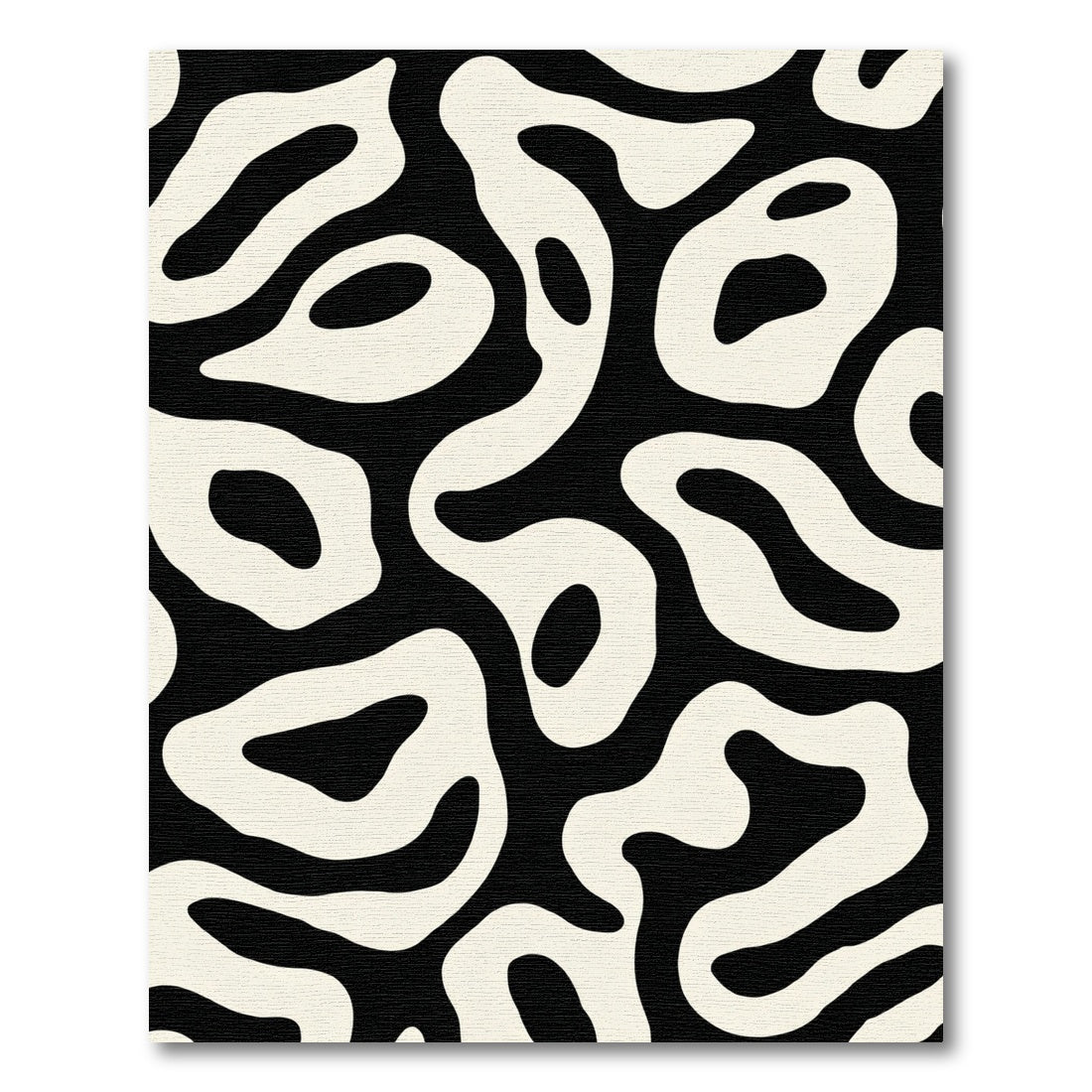 Black Cream Organic Swirl Rug