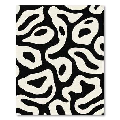 Black Cream Organic Swirl Rug