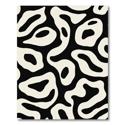 Black Cream Organic Swirl Rug