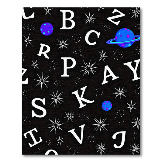 Cosmic Alphabet Planets Stars Rug