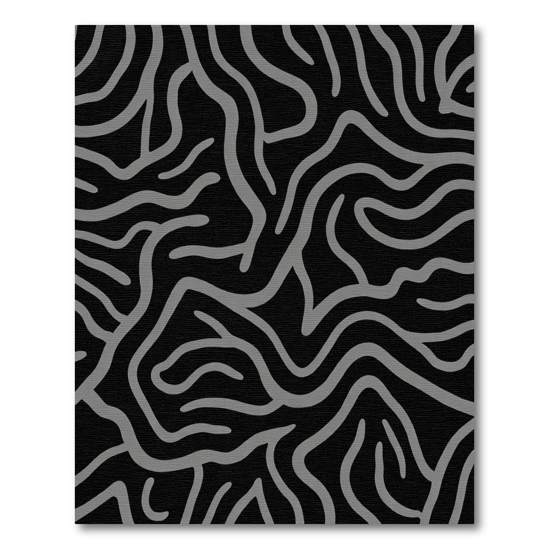 Gray Abstract Organic Line Rug