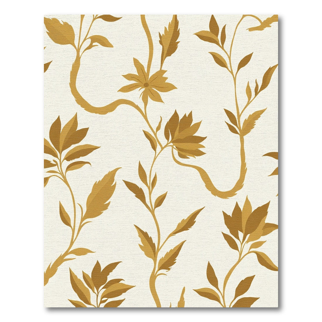 Gold Floral Vine Scroll Rug