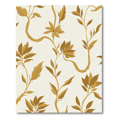 Gold Floral Vine Scroll Rug