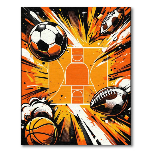 Explosive Soccer Basketball Football Hoop Rug