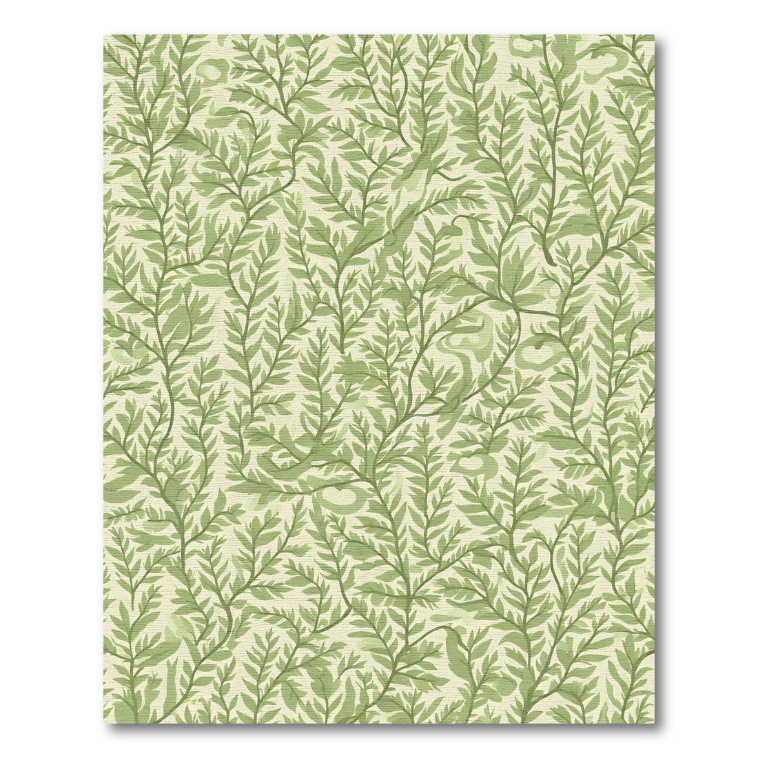 Verdant Green Fern Frond Garland Rug