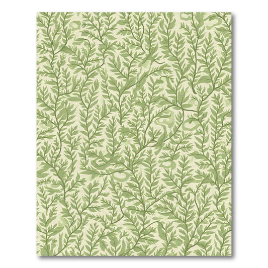 Verdant Green Fern Frond Garland Rug