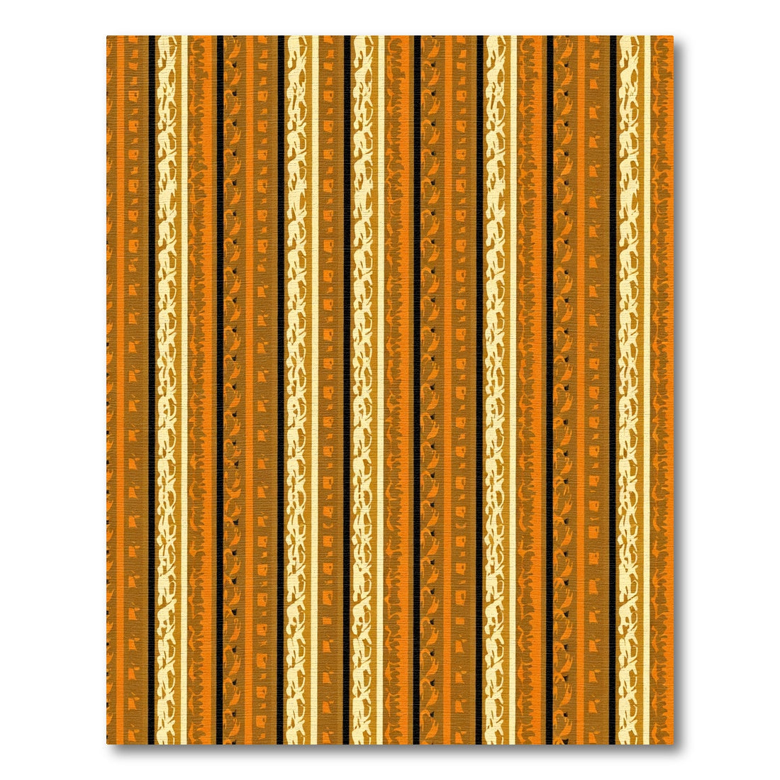 Warm Ochre Striped Organic Texture Rug