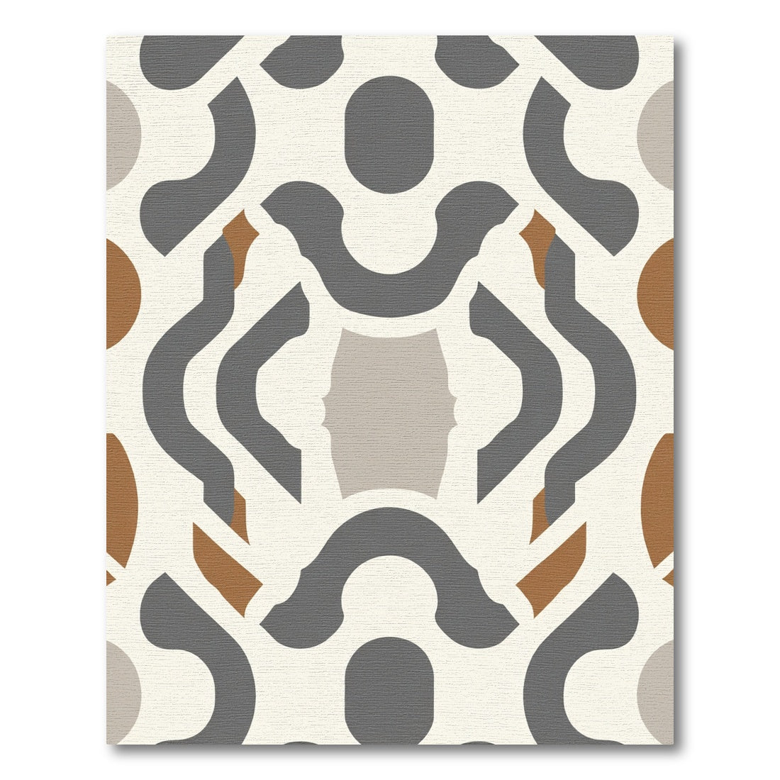 Modern Cream Gray Brown Abstract Overlay Rug