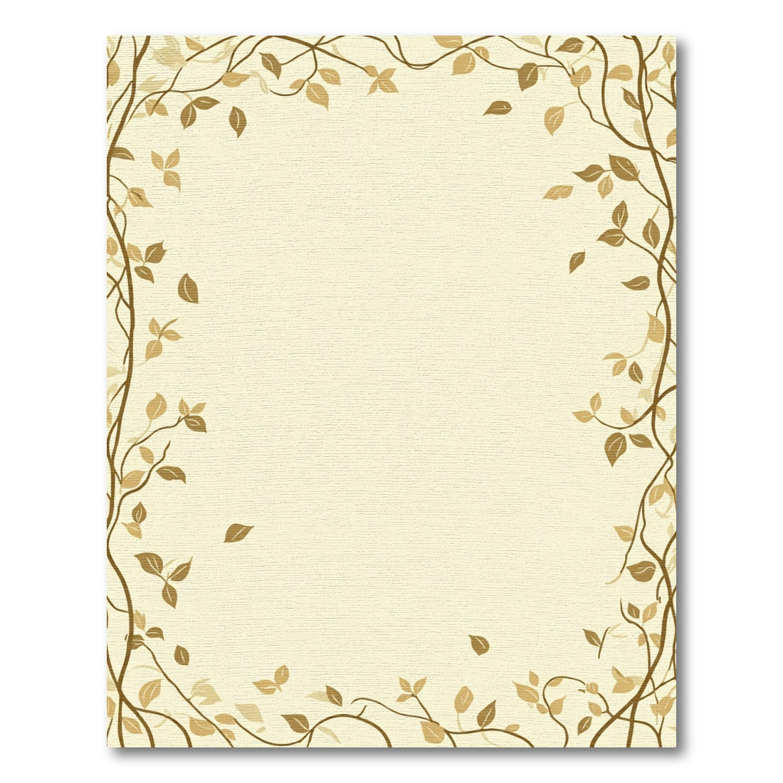 Golden Brown Twig Leaf Border Rug