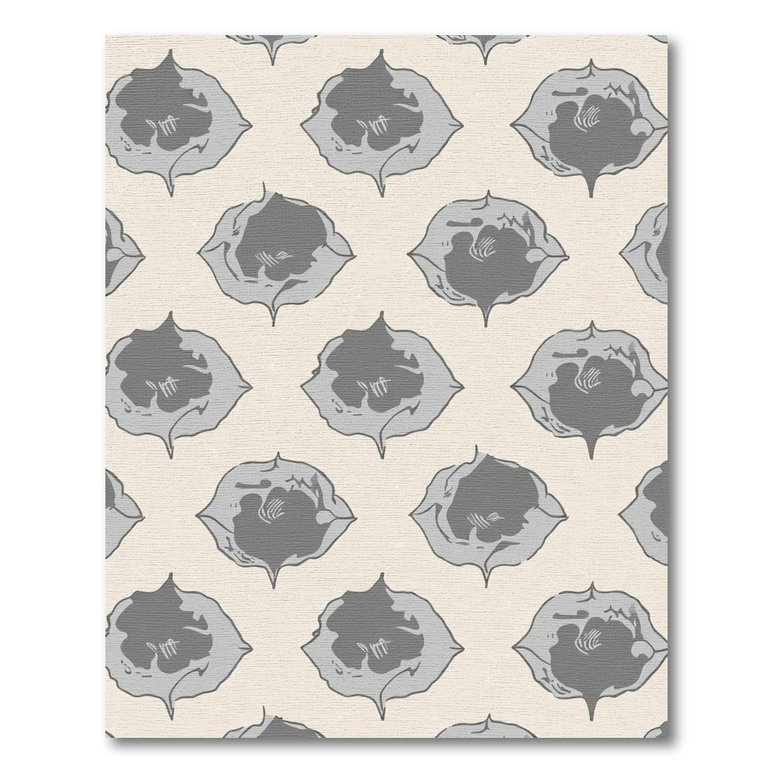 Gray Abstract Floral Diamond Rug