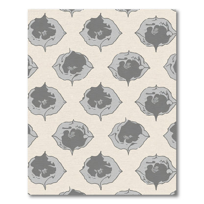 Gray Abstract Floral Diamond Rug