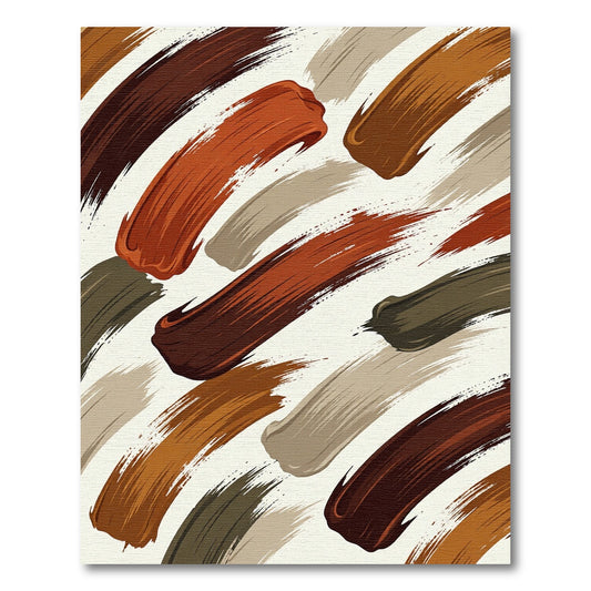 Earthy Toned Abstract Brush Strokes Rug