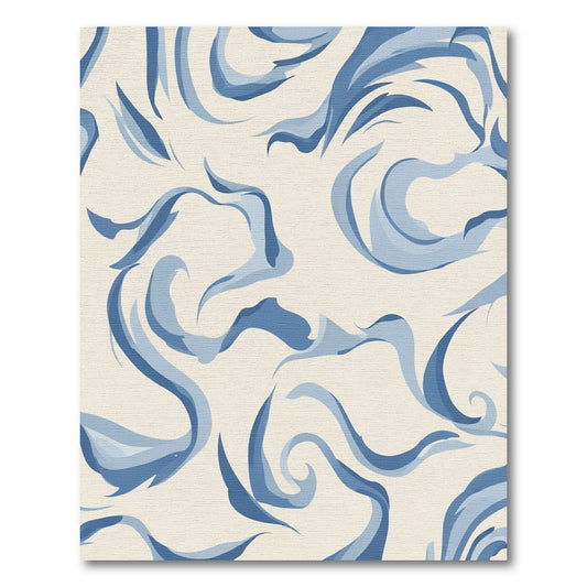 Navy Swirl Abstract Flow Rug
