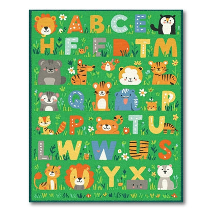 Colorful Jungle Alphabet Animals Rug