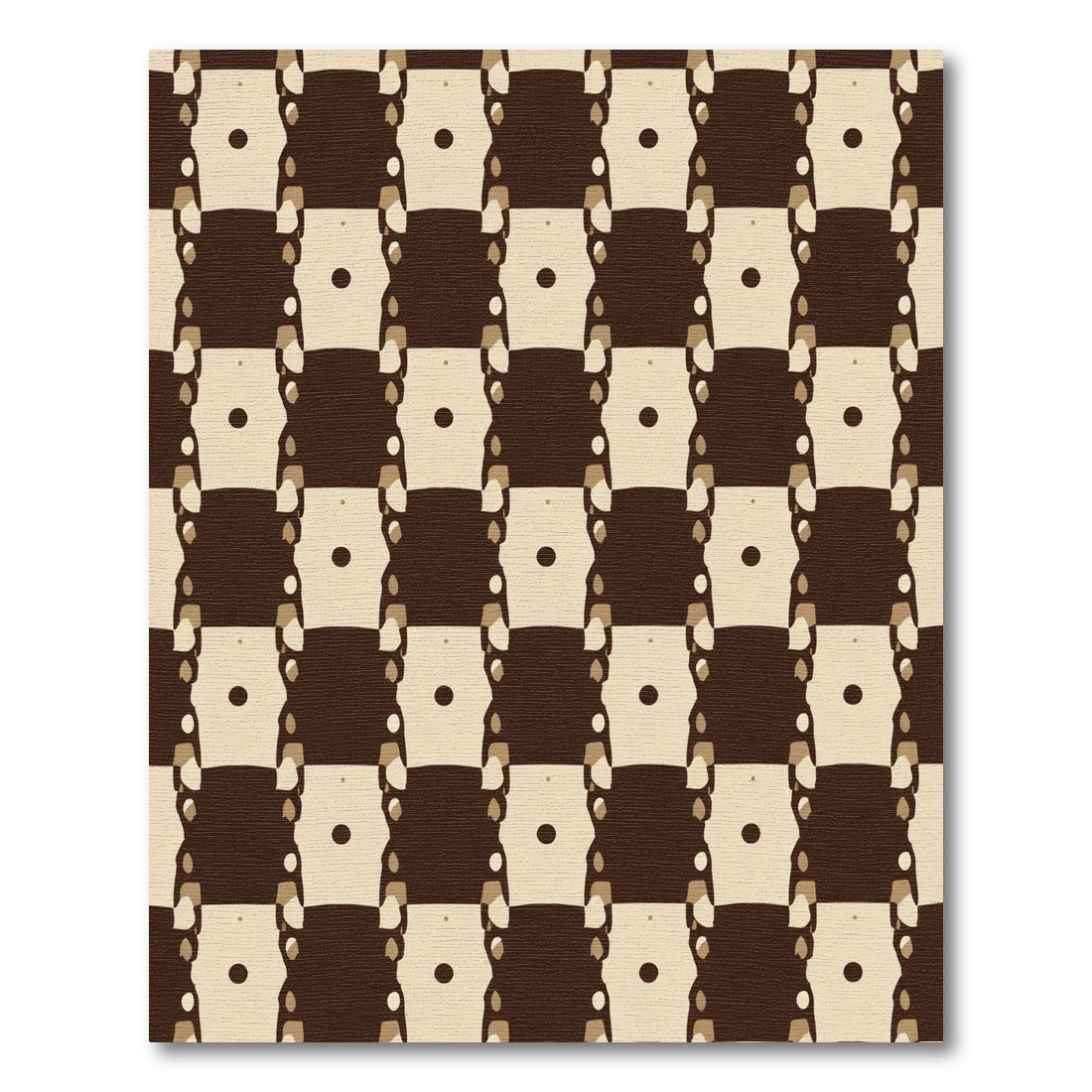 Chocolate Tan Checkerboard Geometric Rug