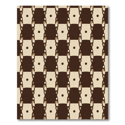 Chocolate Tan Checkerboard Geometric Rug