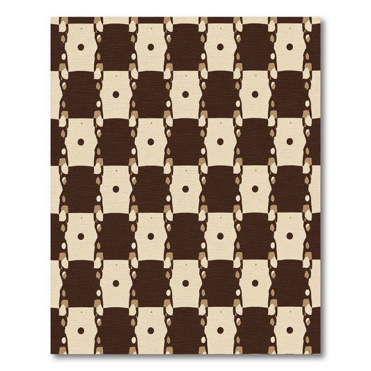 Chocolate Tan Checkerboard Geometric Rug