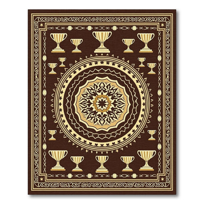 Brown Gold Trophy Medallion Rug