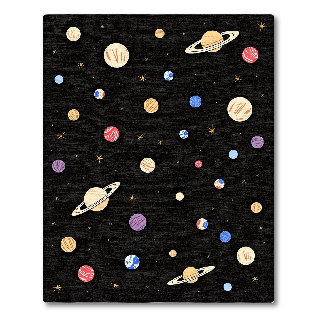 Whimsical Space Celestial Planets Rug