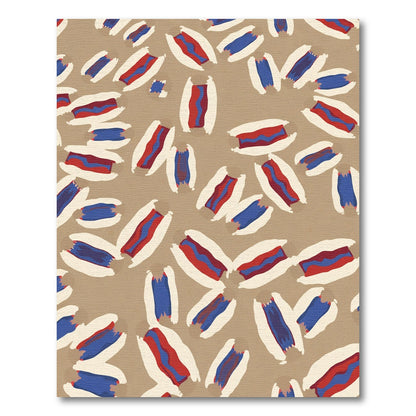 Red Blue Abstract Hot Dog Rug